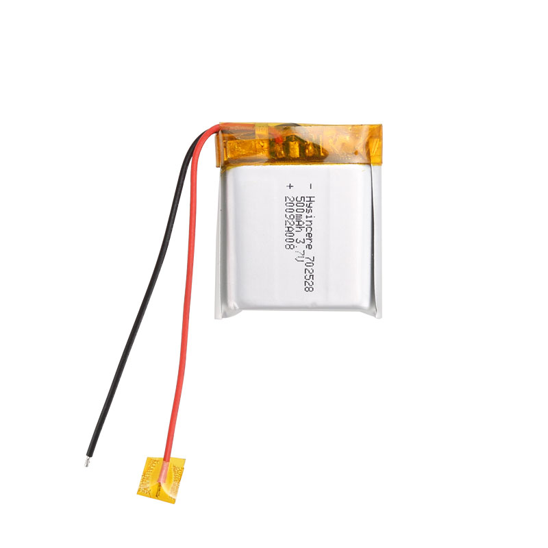 3.7V 702528 500mAh Li Polymer Battery